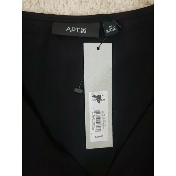 APT.9 ~Woman Size M~ Black Sleeveless V-Neck A-Line Wrap Dress NWT $50.00 - Picture 11 of 12